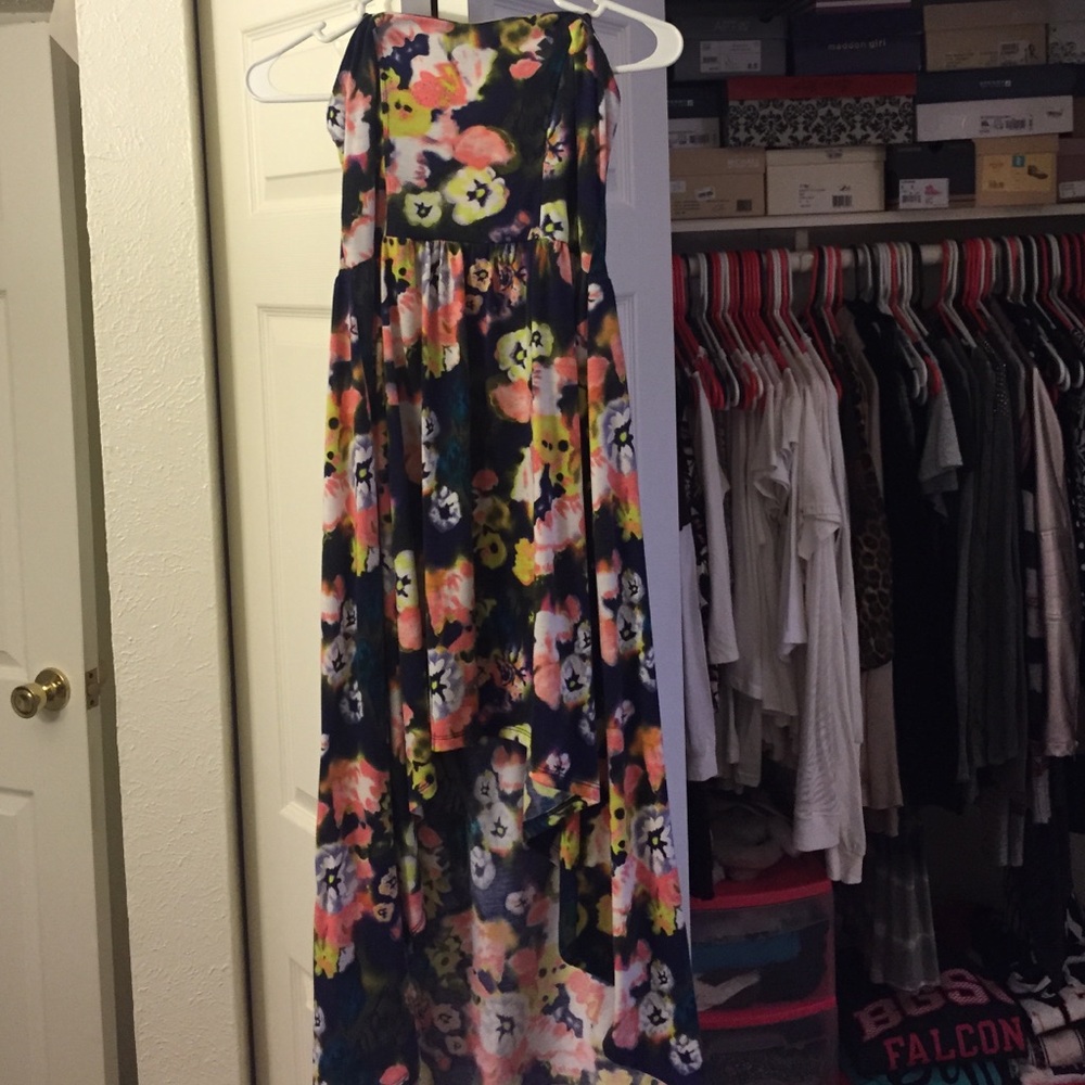Strapless high low dress